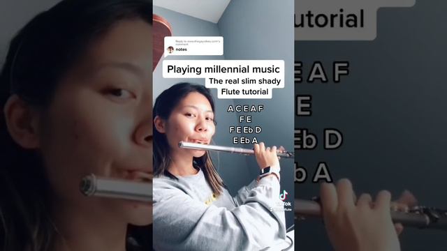 The real slim shady - Eminem (flute tutorial + notes) смотреть онлайн