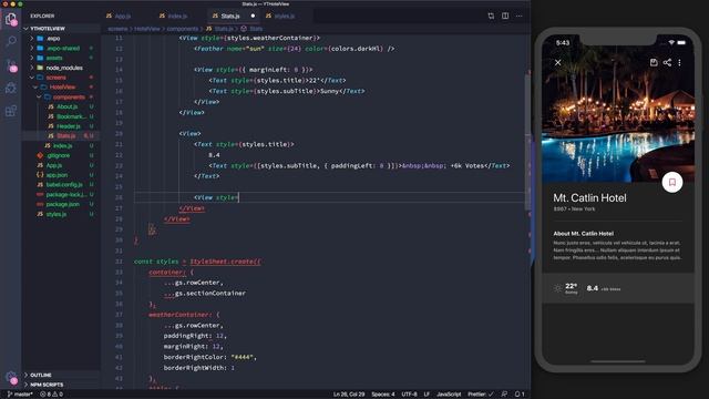 Hotel View - Travel App UI with React Native #1 смотреть онлайн