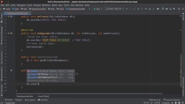 To Do List App Android Studio Tutorial | Part 4 - SQLite Database | The Penguin Coders смотреть онлайн