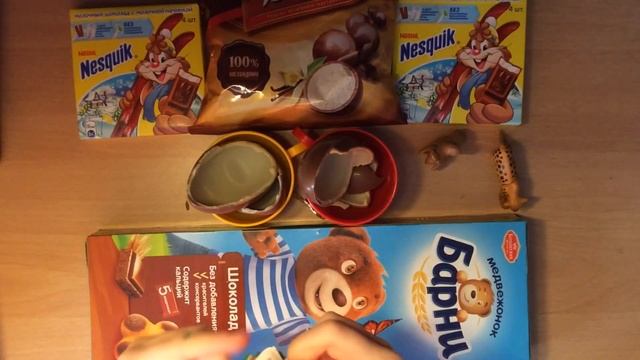 Открытие сладостей (шоколадные шарики-biscotti, шоколадные батончики-Барни, kinder surprise,Nesquik смотреть онлайн