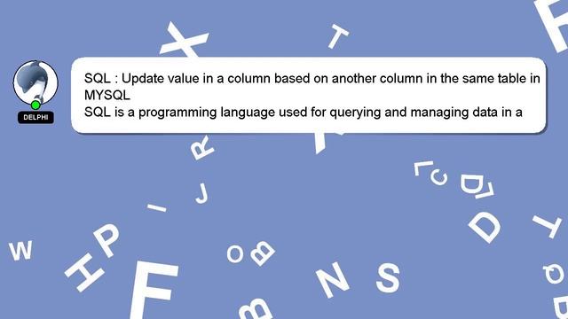 SQL : Update value in a column based on another column in the same table in MYSQL смотреть онлайн