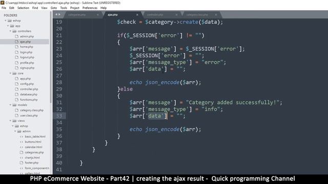 #42 PHP Ecommerce website development | Creating the ajax result | MVC OOP - Quick programming смотреть онлайн