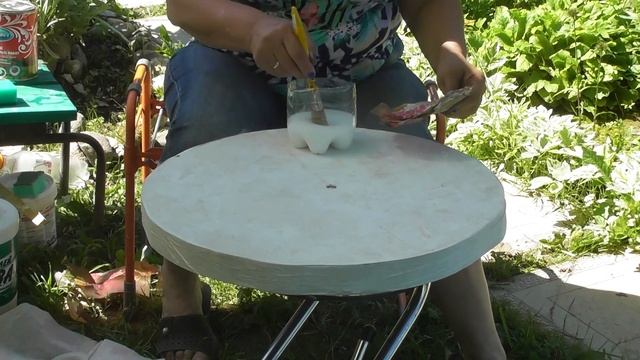 Декупаж столешницы круглого столика. смотреть онлайн