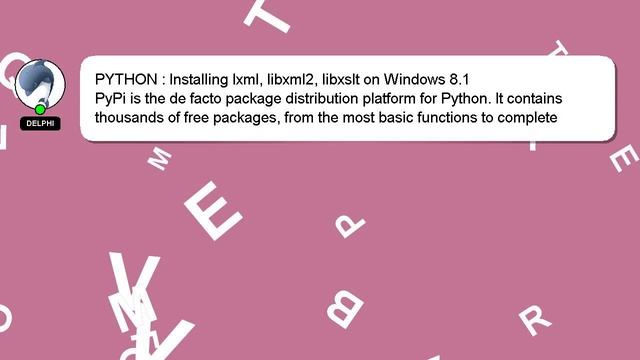 PYTHON : Installing lxml, libxml2, libxslt on Windows 8.1 смотреть онлайн