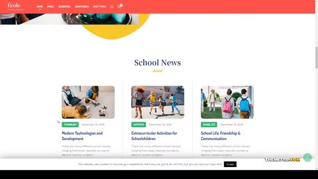 Ecole - Education and School WordPress Theme timetable lms Website Builder смотреть онлайн