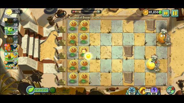 Plants vs Zombies 2 : Pyramid Doom level 3 смотреть онлайн