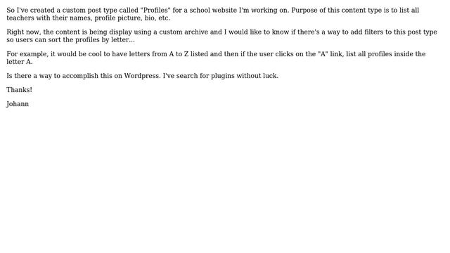 Wordpress: Custom post type / Filter by letter смотреть онлайн