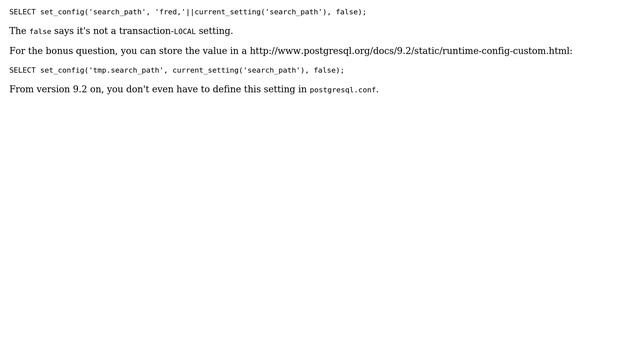 Databases: Postgres: modify existing search_path (preserve current values) (4 Solutions!!) смотреть онлайн