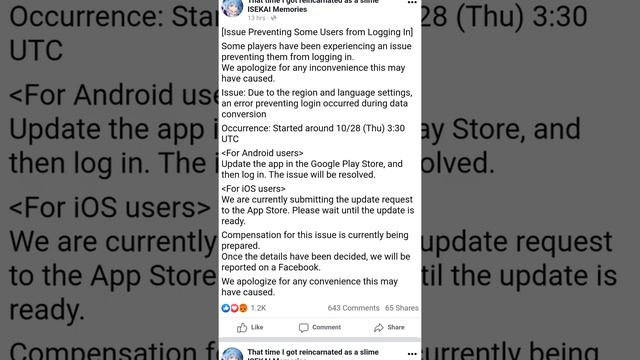 THE SLIME ERROR HAS BEEN FIXED/BEING FIXED! SLIME - ISEKAI Memories смотреть онлайн