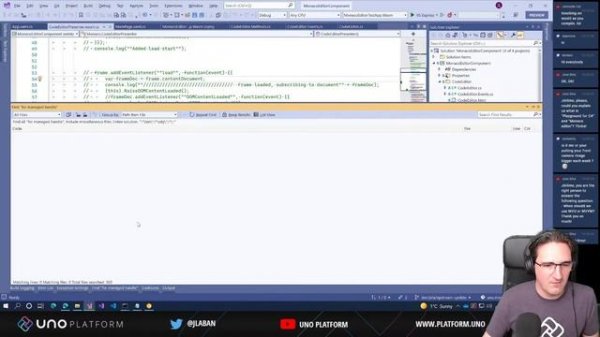 Uno Platform Live Coding - Debugging the Monaco editor to add C# in Uno Playground