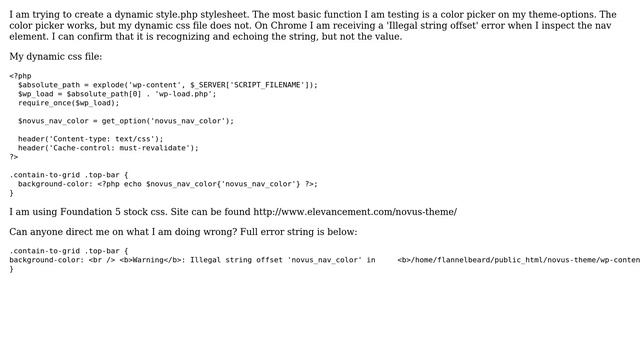 Wordpress: Dynamic CSS through PHP issue смотреть онлайн