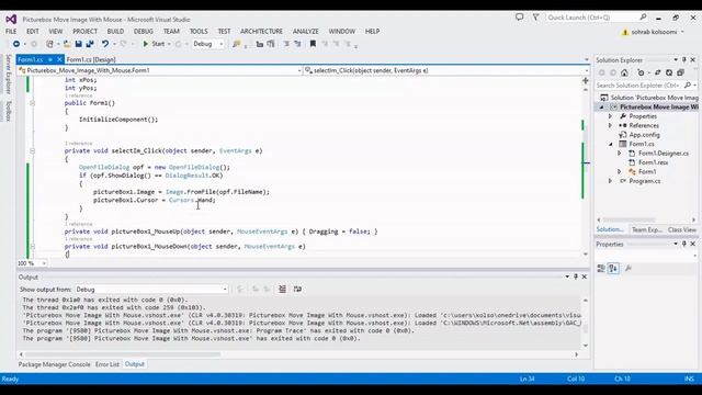 C# Picture box Control | Move and Drag Image With Mouse | Picturebox C# смотреть онлайн