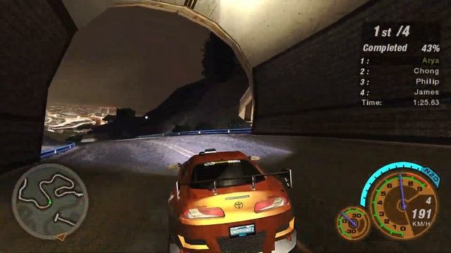 NFS Underground 2 Sprint Gameplay On Toyota Supra Mark 4 смотреть онлайн