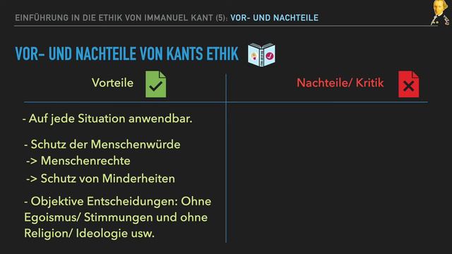 Immanuel Kant | Vor- und Nachteile seiner Ethik смотреть онлайн