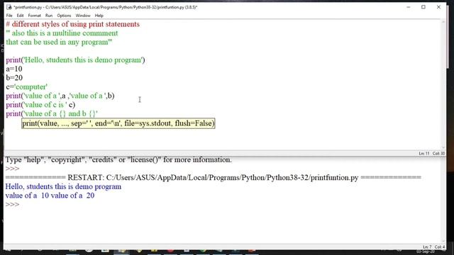 Print Function in Python | Python Tutorials 2020 смотреть онлайн