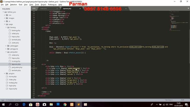 part 22 tutorial membuat aplikasi POS ( point of sale) dengan php mysqli dan bootstrap смотреть онлайн