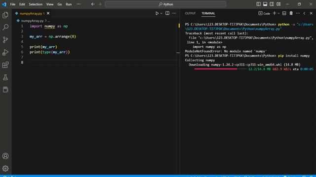 How to install numpy module in VS Code #Python #VSCode смотреть онлайн