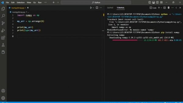 How to install numpy module in VS Code #Python #VSCode