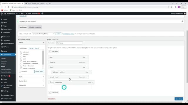 Edit Menu, Submenu & non-clickable link in WordPress | Menu, Submenu, Non-clickable लिंक| हिंदी में смотреть онлайн