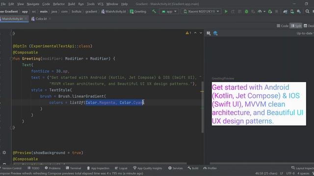 How to Add Text with Gradient Color in Android Jetpack Compose 2023 смотреть онлайн