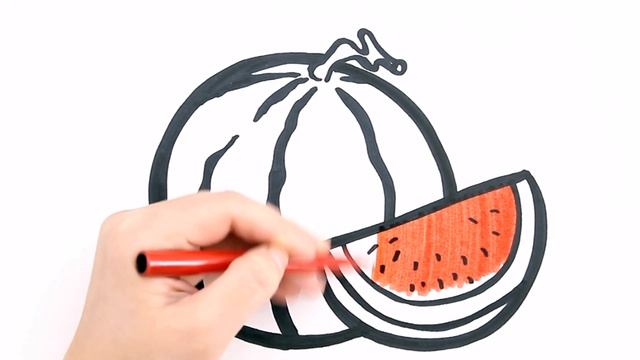 Как нарисовать АРБУЗ / Мультик раскраска для детей / Раскрась Ка смотреть онлайн