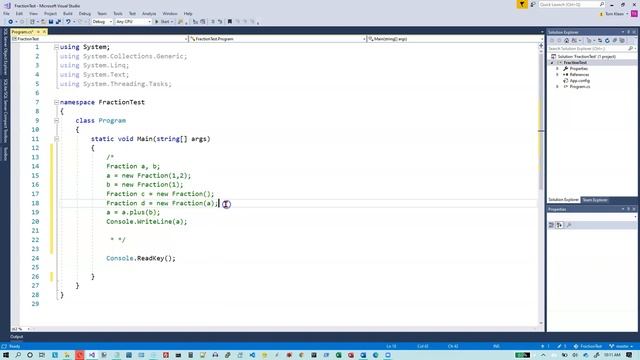 A Fraction class, part1. смотреть онлайн