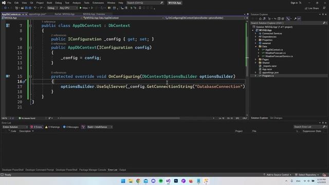 Setup MS SQL in ASP.NET Core with Entity Framework смотреть онлайн