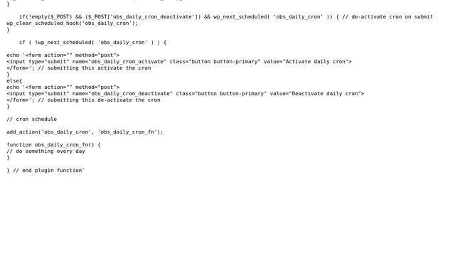 Wordpress: wp-cron function not running when activating the cron by form submit смотреть онлайн