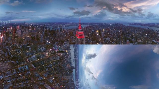 360° Video, Manhattan, New York, USA, 4K aerial video смотреть онлайн
