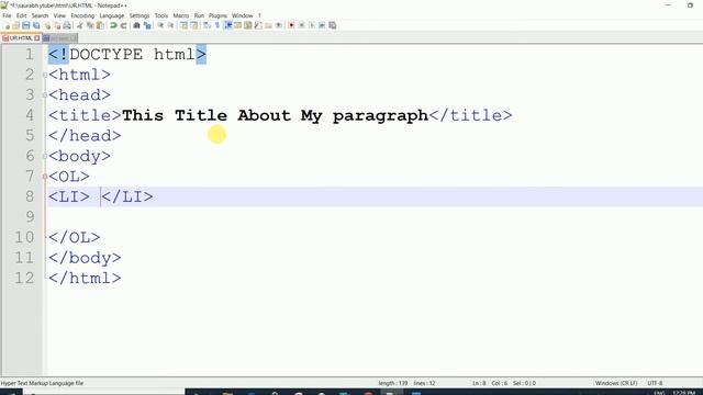 html list tag in hindi -05 | type attribute का प्रयोग | html nested list |list tag in html in hindi смотреть онлайн
