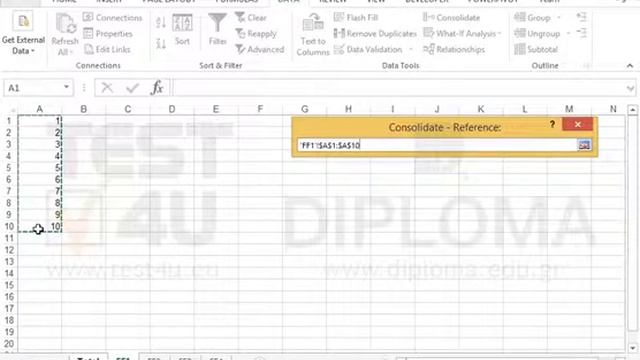 Make sure in the cell area A1:A10 of the Total Worksheet, to show the sums of the cells, of the... смотреть онлайн