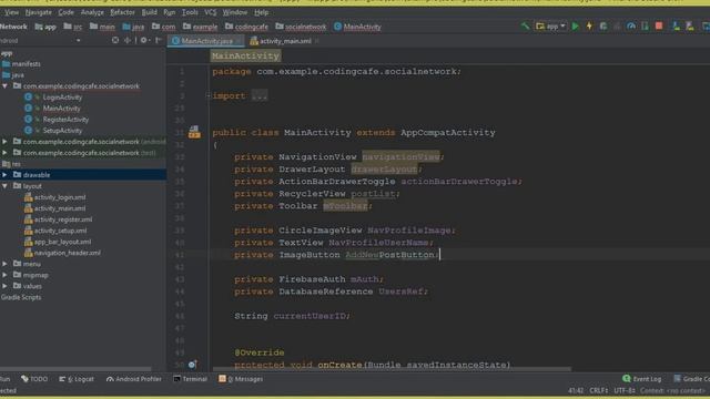 Firebase Social Network App - Android Studio Tutorial 17 - Adding New Post Button смотреть онлайн