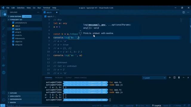 TypeScript เบื้องต้น - 7. Any / Unknown смотреть онлайн