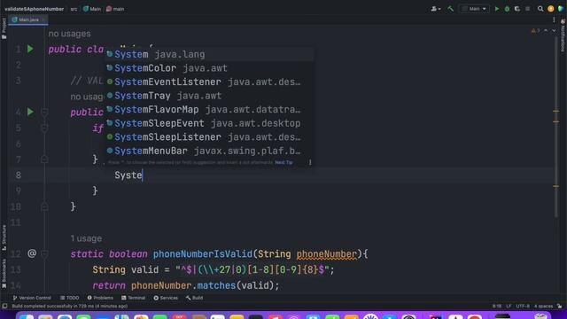 Java program to validate South African phone numbers using RegeX смотреть онлайн