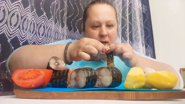 Мукбанг скумбрия картошка овощи смотреть онлайн