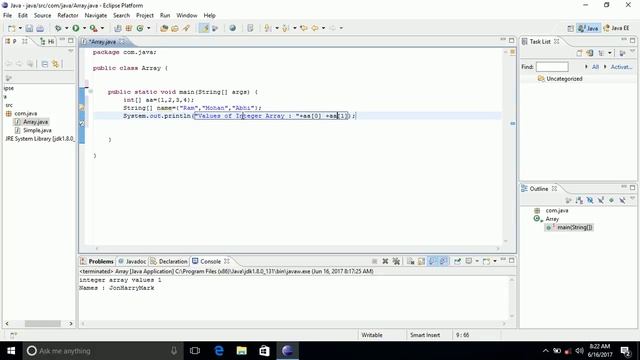 JAVA : Array Creation смотреть онлайн