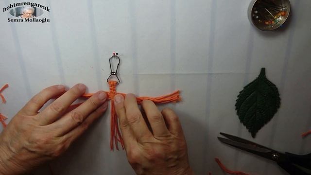 Makrome yaprak anahtarlık yapımı --- Macrame leaf keychain making смотреть онлайн