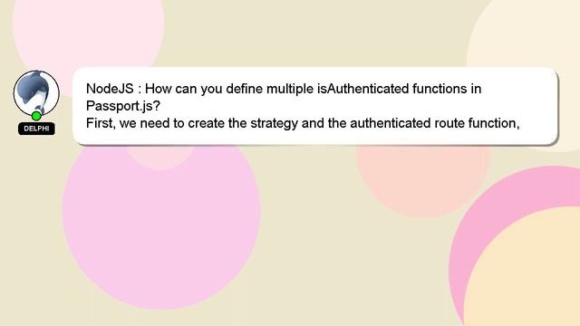 NodeJS : How can you define multiple isAuthenticated functions in Passport.js? смотреть онлайн
