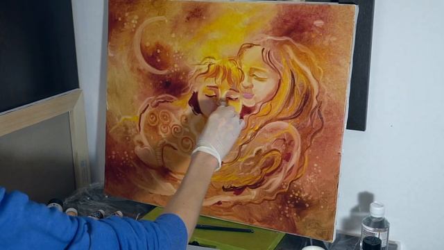 НЕОБЫЧНАЯ ТЕХНИКА маслом на холсте. Рисуем ангела. смотреть онлайн