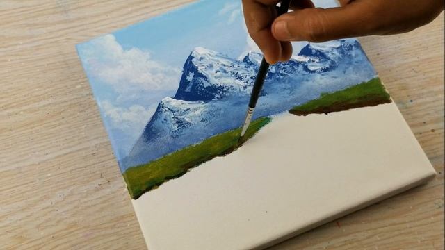 Acrylic painting for beginners | How to paint Mountain landscape | Art challenge # 84 смотреть онлайн