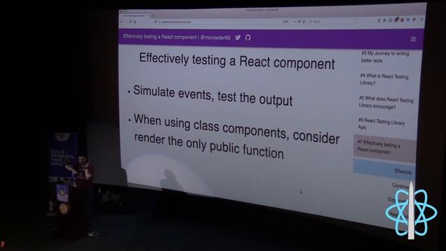"Testing React" by Matt Crowder – Frontrunners React 2019 смотреть онлайн