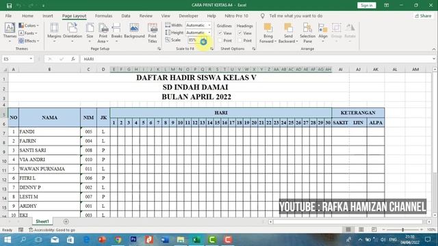 Cara Print Excel Kertas A4 Agar Tidak Terpotong смотреть онлайн