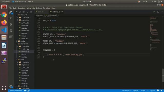 Cron Tab Timer | Python and Django смотреть онлайн
