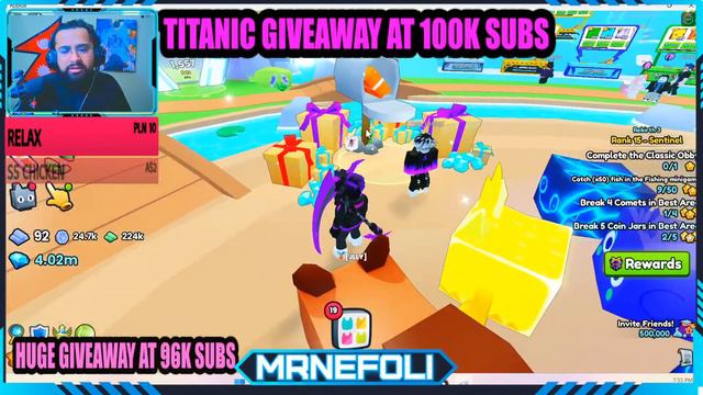 SPIN THE WHEEL WIN HUGES GEMS & STAT PET | PET SIM (( смотреть онлайн