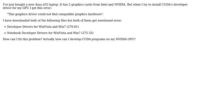 Can't install CUDA drivers for GeForce GT555M (2 Solutions!!) смотреть онлайн