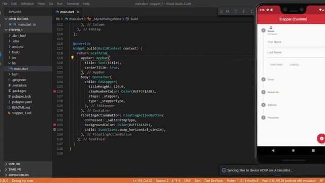 Flutter Widget | 26 | 2. Stepper | FAStepper, FAStep, TextFormField, Text, Icon | Speed Code смотреть онлайн