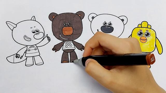 Раскраска - Ми-ми-мишки - Учим цвета - Развивающие мультики малышам смотреть онлайн