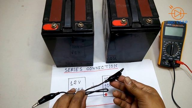 12 , Volt , Batteries , Series , And , Parallel , Connection  ,  Two Batteries In Series