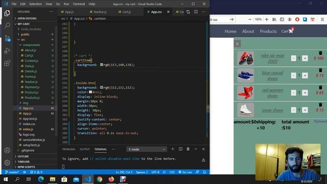 React js shopping cart смотреть онлайн