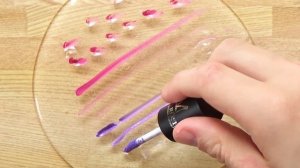 Satisfying Slime Coloring with Makeup! Mixing Glitter Lipstick & Shiny Eyeshadow into Clear Slime!